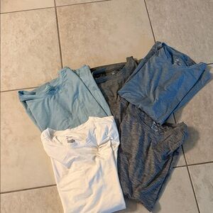 all in motion White Performance Tee with Light Blue Backing